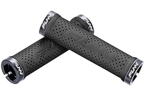 Funn Combat II Poignées de Guidon pour Vélo de Montagne avec Double Verrouillage sur Collier, Poignées avec Un Diamètre Intérieur de 22 mm, Poignées de Vélo à Motif Gaufré pour VTT/BMX