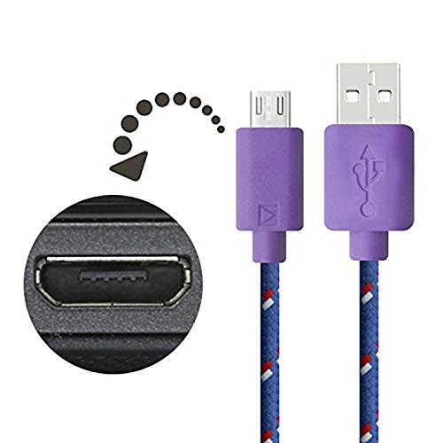 DaoRier Micro USB Kabel 2m Handy Ladekabel USB A Stecker auf Micro USB Metallstecker Nylonmantel Nylon Geflochtenes für Android Smartphones Samsung Galaxy Huawei Rote Rose - 3