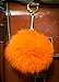 Price comparison product image 3 FOR 2! Orange 8cm Gold Metal Clasp Keyring Pompom Keychain Ball 8cm Monster Soft Fluffy Charm Dangle Fendi Michael Kors Cute Furry Friends Dune Rabbit Designer Genuine Unique Different Unusual Stylish Snake Glamorous Elegant (Orange)