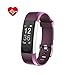 Price comparison product image ID2 Plus Smart Fitness Wristband Bracelets Tracker Heart Rate Bluetooth 4.0 Exercise Tracker ,Heart Rate Monitor Smart Watch for Android Samsung S8 Plus & iOS iPhone 7 8 Plus Smartphones (Purple)