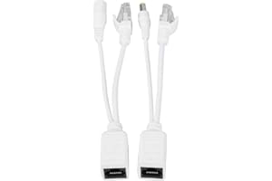 Tosuny 10 Pares Cable PoE Ethernet PoE Pasivo Adaptador Inyector + Splitter DC 12 V, Conector de Alimentación y RJ45 Conector para CCTV Cámara