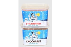 SNOWYCONES Snowy Shakes Milkshake, Thick Shake Mix 2 x 250g Choose from Chocolate, Strawberry, Banana, Vanilla (Strawberry & Chocolate)
