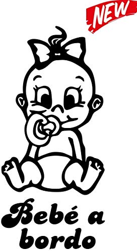 Adhesivo Bebe a Bordo - Niño a Bordo - -Aptos para Coche - Moto y Computer - - - Sticker, Decal Pegatina, - - - Copyright 2017 | Just Go S.L.U. Negro