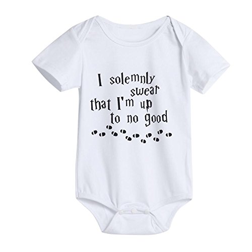 Preisvergleich Produktbild Baby Infant Kleinkind Buchstabe-Druck Kurz Ärmel Strampelanzug Body Jumpsuit