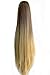 Neverland 20"(50cm) Ombre Two Tone Long Straight Clip in/on Wavy Ponytail Pony Tail Hair Extension Hairpiece Claw 8#/25#