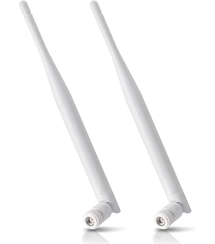 2 Antenne WiFi Omnidirezionali 10dBi – Doppia Banda 2,4 GHz / 5,8 GHz, Connettore RP-SMA, Per Router E Schede Di Rete