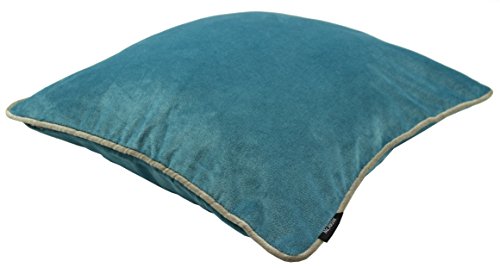 McAlister Textiles Luxury simple Matt Samt Kissen mit Polyester Füllmaterial,, 40cm x 40cm, Entenei Blau - 2