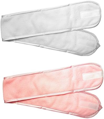 Serenade - Twin Pack Make Up Appliacation Headband With Hook And Loop Fastener - Pink/White