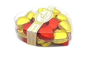 Jainco Star Chocolates Heart Shape Assorted Chocolates 25 pcs with Heart Crystal Gift Box for New Year Anniversary Valentine Day Birthday Girlfriend Boyfriend (25 pcs of Assorted Chocolates)
