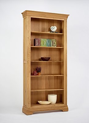 Calais Solid Oak Living Room Furniture 6ft Large Bookcase