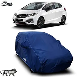 CREEPERS Water Resistant Dust Proof Car Body Cover with Mirror Compatible with Honda Jazz (Navy Blue)