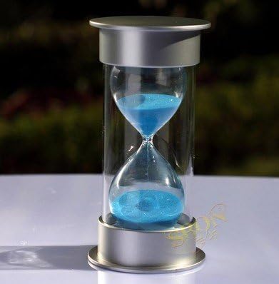 Silver Cover Sandglass Hourglass 30 min Timer - blue