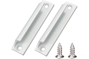 CIMOWN Poignée en alliage d'aluminium 2 pièces | Poignée de porte coulissante | Poignée de porte de balcon | Poignée de tiroir d'armoire | Pour fenêtres, quincaillerie de meubles avec vis(Blanc)