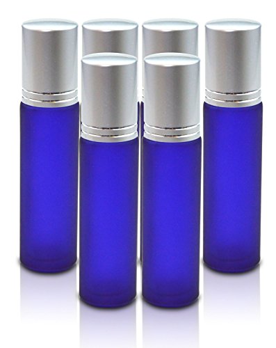 Glass Roller Flaschen für Öle Aromatherapie XPASSION 10ml (1/3 Unze) Aromatherapie Rolle auf Flaschen mit Perfect Edelstahl Roller Ball 6 Stück