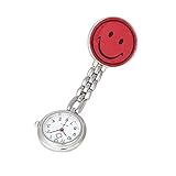 YEARNLY Krankenschwester Lächeln Digitale Analog Revers Taschenuhr mit Klammer