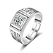 Produktbild Canarea Damen Herren Frauen Ringe Silber 925 Sterling Öffnungsring ,mit Zirkonia Vintage Glitzer Partnerringe Freundschaftsringe Eheringe Trauringe, Verstellbar