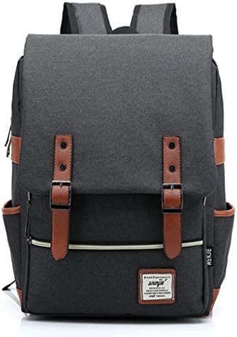 SQLP School Backpack for Girls and Boys teenagers School Bags Womens Casual Vintage Backpack Canvas 15.6 inch Laptop Computer Bag Ourdoor Weekend Travel Daypack Black