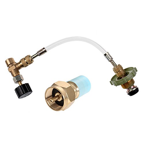 Preisvergleich Produktbild Gazechimp Tankadapter für Gasflaschen Nachfüll Adapter Gastankflasche Umfüllschlauch + Gasflaschenadapter für Camping im Freien Jagd Outdoor Aktivitäten