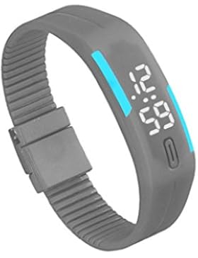 Zolimx Frauen der Männer Gummi Sport LED Uhr Datum Armband Digital Armbanduhr Grau