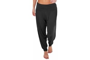 R&N FASHIONS Ladies Harem Trousers – Women’s Full Length Stretch Yoga Pants – High Waist Elasticated Joggers – Lightweight Lounge Bottoms – Casual Loose Fit