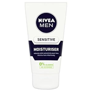 NIVEA MEN Sensitive Face Moisturiser Pack of 2 (2 x 75ml), Men's Moisturiser with Zero Percent Alcohol, Sensitive Skin… - Image 5
