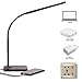 Produktbild Premium LED Schreibtischlampe stufenlose Dimmbar Tischleuchte 3 Lichtfarben, USB-Anschluss zum Aufladen von Smartphones, Tablets, DC 5V (Schwarz)