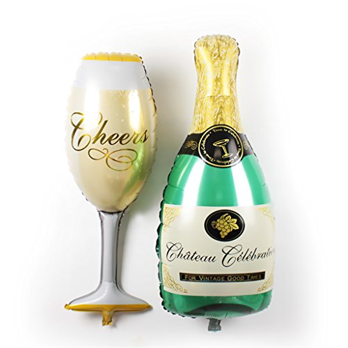 Flaschenform Hochzeit Geburtstagsparty Helium Folienballons Champagner - 7