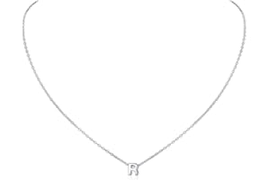 ChicSilver Initial A-Z Letter Choker Necklace for Women 925 Sterling Silver/Gold Plated Monogram Name Jewellery 16+2 Inch Extend Chain(with Gift Box)