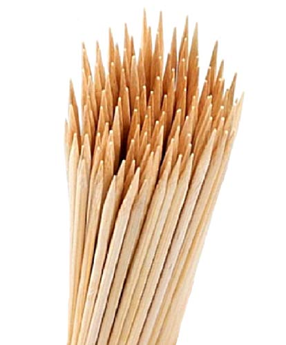 120 palitos de bambú para barbacoa de 30 cm de largo, para frutas, kebabs, chocolate, fuentes, palillos de madera, palitos de malvavisco, asado, fogata, productos esenciales y festivales ecológicos