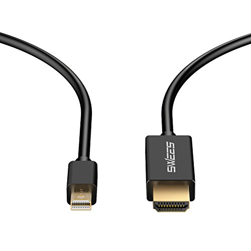Mini DP auf HDMI Kabel, Swees 2m Vergoldet MiniDP DisplayPort (ThunderboltTM Port Kompatibel) to HDMI Kabel HDTV Cable für PC und Apple MAC, HDTV, MacBook Pro, MacBook Air, Lenovo Thinkpad – Schwarz - 3