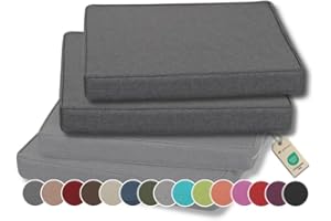 Gutekissen® poduszka na krzesła/ławki do domu i ogrodu poduszka na siedzisko poduszka ogrodowa poduszka na krzesło wiele kolorów FK5 (60x60, Antracyt, 2)