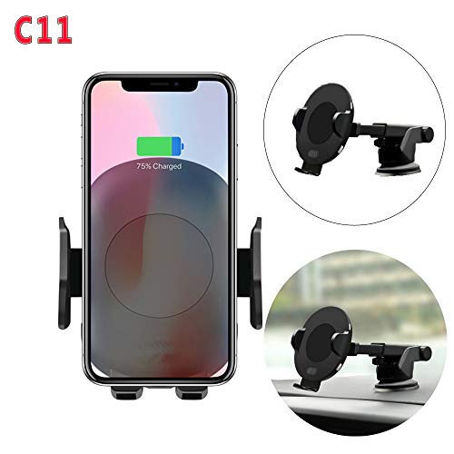 Preisvergleich Produktbild EKFG Handyhalterung Kfz-AutoladegeräT Mit Kfz-Handyhalterung Kabelloser Ladesitz 360 ° -Drehung FüR Kabelloses Aufladen des Mobiltelefons Apple-Handy Huawei-Handyhirse-Handy,Withsuctioncup