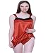Bomshel Women Red and Black Satin Nightwear Nightdress with Panty RS.349.00