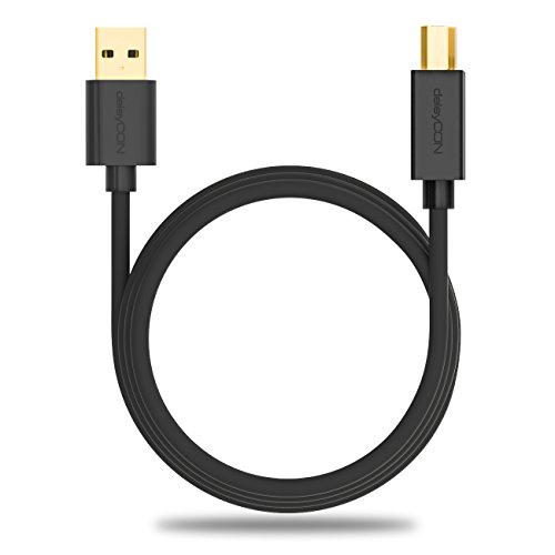 deleyCON [2m] USB 2.0 High Speed Kabel – PREMIUM USB 2.0 Datenkabel / Druckerkabel – USB A-Stecker zu USB B-Stecker – Übertragungsraten bis zu 480Mbps – geschirmtes, flexibles PREMIUM USB 2.0 High Speed Kabel – schnelle und sichere Datenübertragung – passgenaue, stabile USB Stecker – abwärtskompatibel zu USB 1.1 – Farbe: Schwarz - 4