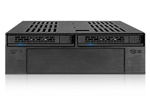 ExpressCage MB322SP-B 2×2.5” SATA/SAS HDD/SSD in 5,25” Backplane-Modul mit 3,5” HDD/Komponenten-Slot - 3