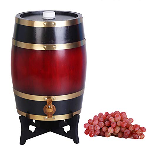 5L/10L Vertical Style Oak Wine Barrel, Grape Red Wine Barrel Wooden White Wine Barrel Wooden Barrel Decorative Inner Barrel,WineRed,5Liter