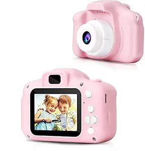 ZUMMY Digital Camera for Kids, Camera for Kids Real, Child Video Recorder Camera Full HD 1080P Handy Portable Camera 2.0 Screen, with Inbuilt Games for Kids(Pink)