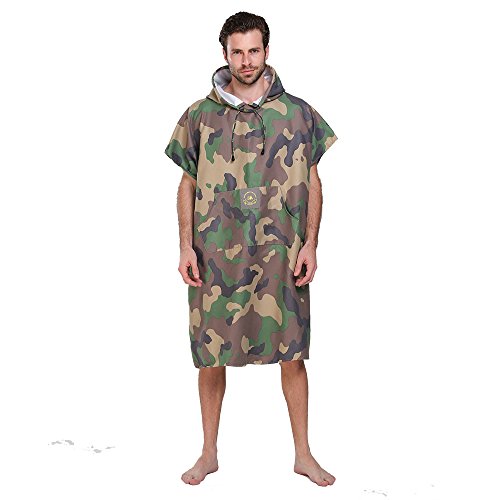 Hiturbo - Peignoir de Natation à Langer avec Capuche - Unisexe - Taille Unique, Camo-Green