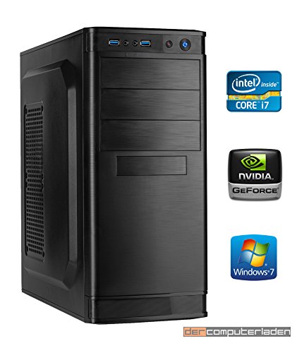 dercomputerladen Office PC System Intel, i7-6700 4x3,4 GHz, 16GB RAM, 1000GB HDD, nVidia GT730 -4GB, inkl. Windows 7 (inkl. Installation) Computer Büro Multimedia