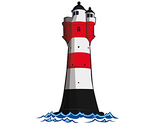 Aufkleber Leuchtturm ‚Roter Sand‘ Deutsche Bucht Leuchtfeuer in 3 Größen (10x15cm ) - 2
