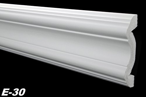 10 Meter Flachleisten Wandprofile Dekor Stuck Innen hart 20x80mm, E-30