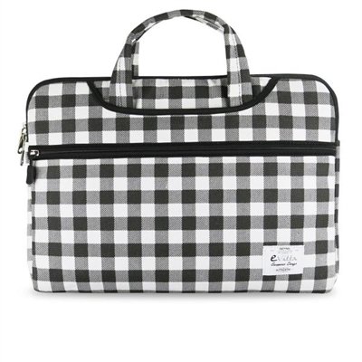 e-Vitta Chequered Sacoche d'ordinateurs Portables 39,6 cm (15.6") Housse Noir, Blanc - Sacoches d'ordinateurs Portables (Housse, 39,6 cm (15.6"), Sangle épaule, 221 g, Noir, Blanc)