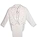 Dressy Daisy Baby Boys' 5 Pcs Set Formal Tuxedo Suit With Tail Pageboy Baptism Christening Outfit Size 9-12 Months White