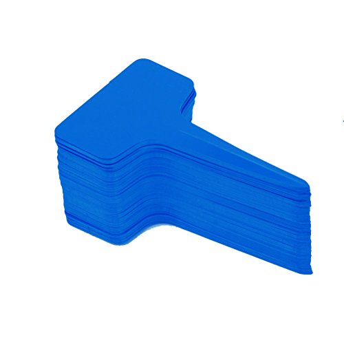 WINOMO 100pcs 10 * 6cm T-Form Pflanzenetiketten Kunststoff Pflanzenschilder (Blau)