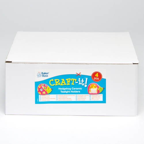Keramik-Teelichthalter „Igel“ für Kinder zum Bemalen und Dekorieren (4 Stück) - 5