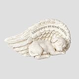 Tier Grabschmuck Hund vor Flügel Grabstein Gedenkstein Grab...