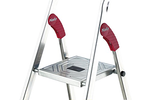 Hailo 8160-407 L60 Alu-Haushaltsleiter mit EasyClix und Schale (3-8 Stufen) - 3
