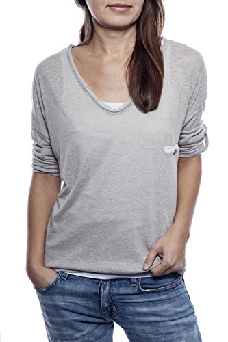 Ella Manue Ladies Women Boxy Shirt Mia Femme Chemise, Size: XS, Color: Light Grey