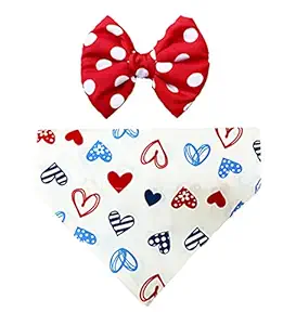 Bowtie and Bandana for Pets: True Love Accessory Set for Dogs (Multi-Coloured, Cotton)