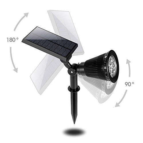 ZEEFO Solarleuchten LED Spot Leuchte Solar Gartenleuchten Außenwandleuchte 180 ° einstellbar Wandleuchte Wasserdicht Sicherheit Nachtlichter für Landschaftsbeleuchtung , Auffahrt, Rasen, Spazierweg, Garten, Terrasse, Ground (Colorful LED) - 3